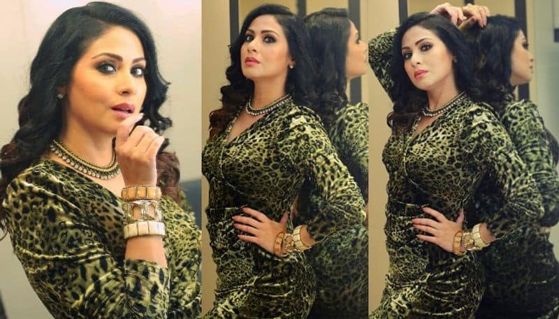 Actress Sadha Stunning look in cheetha Dress NSK