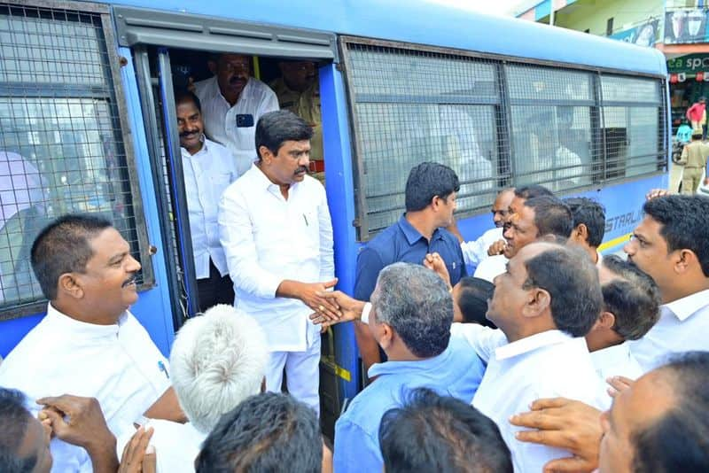 minister vemula prashant reddy alerts godavari belt people as srsp project opens gates for flood water kms