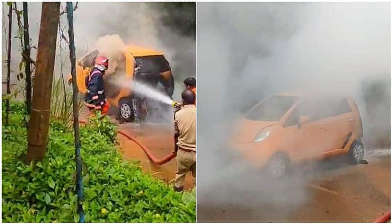 Car Fire Incidents: Tata Nano car caught fire while running to Mananthavadi asd