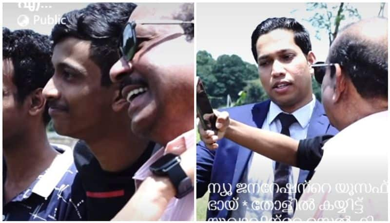 Youth attempted to take selfie with M. A. Yusuff Ali prm