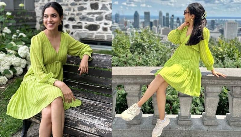 Actress Ritu Varma  looks stunning in Green Dress NSK