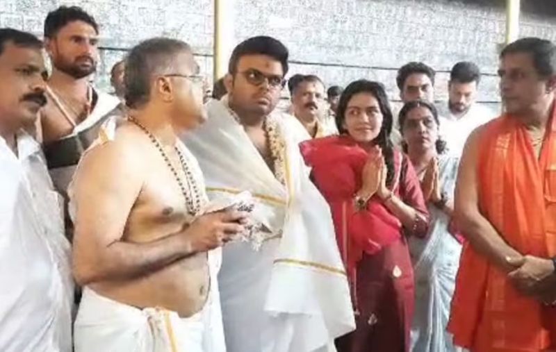 Amit Shahs son Jay Shah visits Kukke Subramanya temple gvd