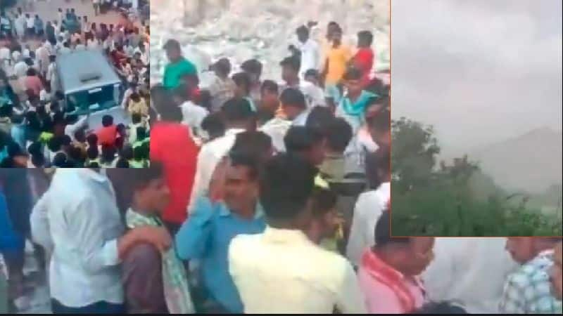 Massive explosion in quarry Shaky village houses at bellary rav