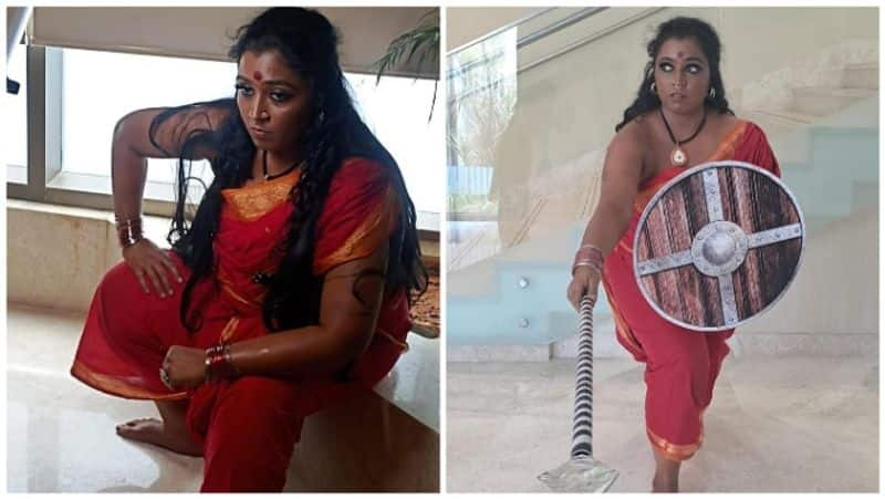 Ethirneechal Serial Gaayathri Krishnan turn to velunachiyar make over photos goes viral 