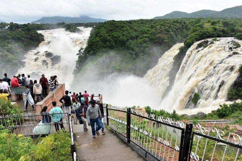 gaganachukki and bharachukki are overflowing due to rain gvd