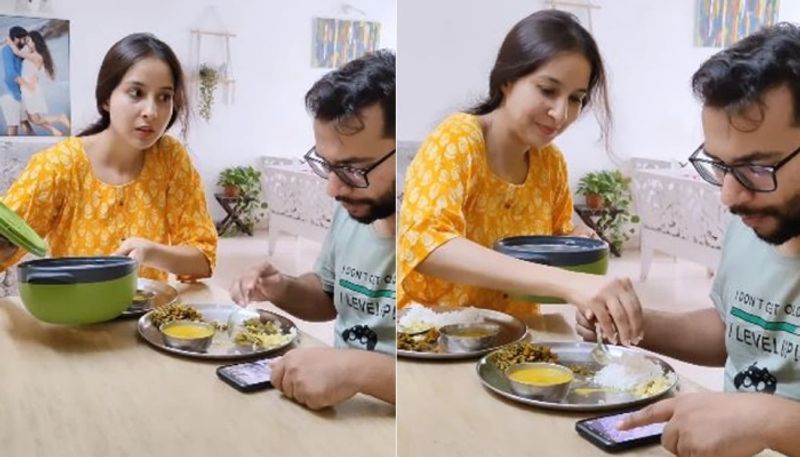 video in which wife shares her food with husband going viral by negative comments hyp