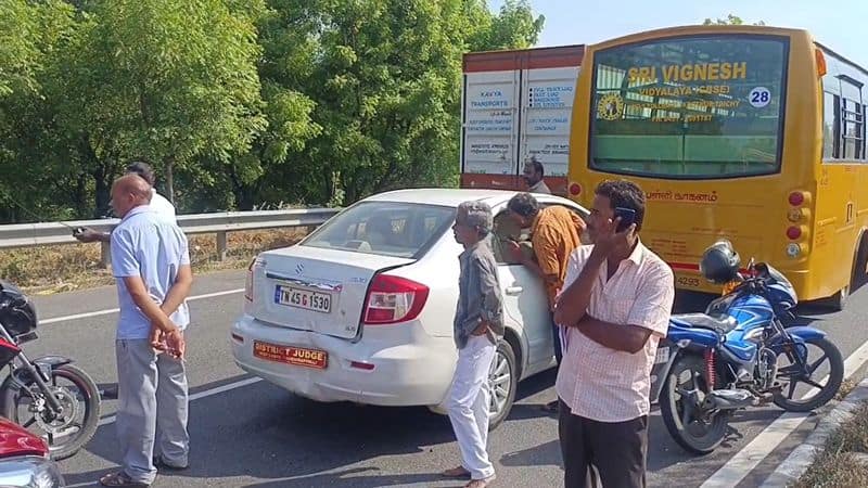 Trichy Chennai National Highway 4 vehicles collided in succession