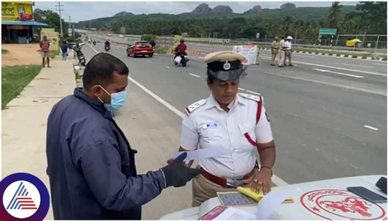 Bengaluru Mysuru Expressway bike traffic ban and first fine paid ramanagara bike rider sat