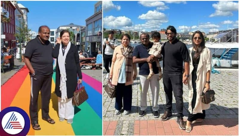 Karnataka Former CM Kumaraswamy family going European Finland trip photos viral sat