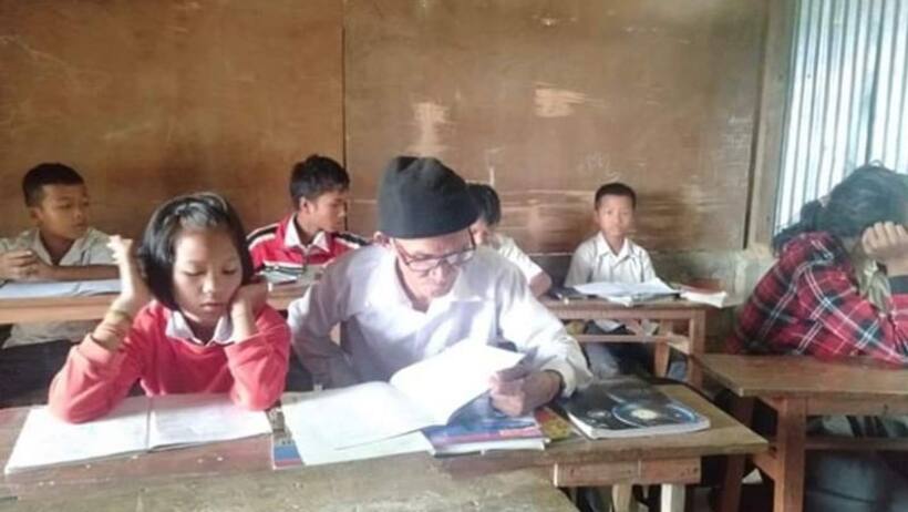 78 year old walks 3 kilometres to attend his school classes