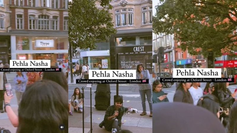 Pehla Nasha Bollywood music essens spredding in London street watch viral video akb