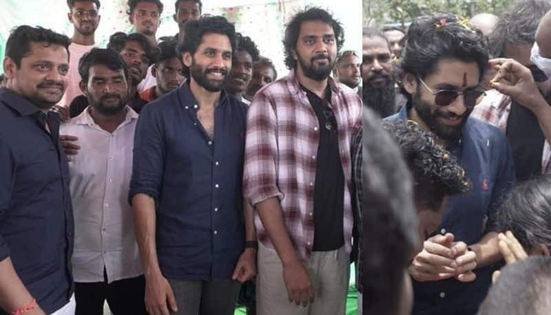 Akkineni Naga Chaitanya and Director Chandoo Mondeti visits Srikakulam NSK