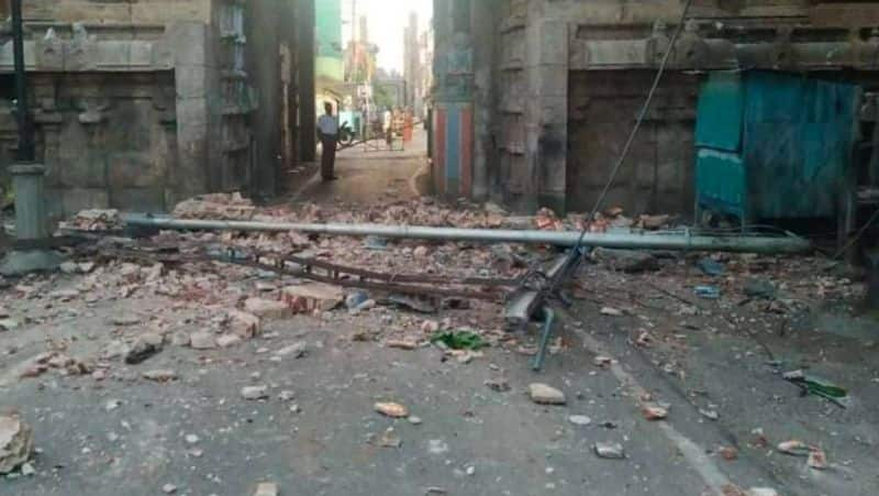 Srirangam temple tower collapsed