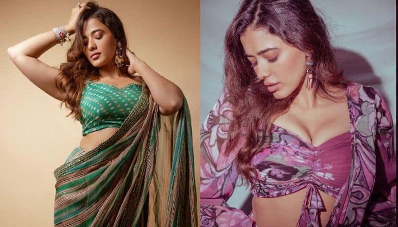 Actress Ketika Sharma Looks beautiful in Green Saree NSK