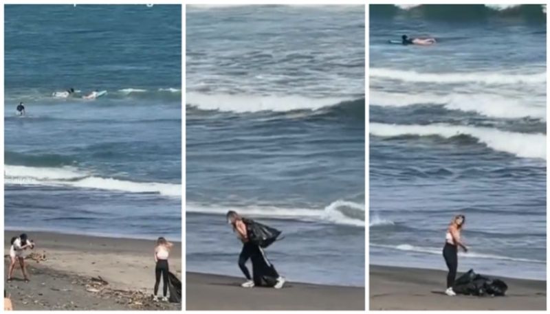 video of a social media influencer cleaning a beach goes viral bkg 