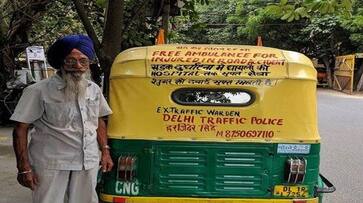 80 years harjinder singhs runs auto ambulance in delhi ZKAMN