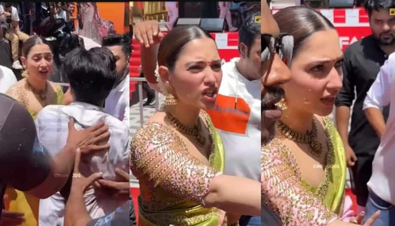 young man misbehave with actress tamannah bhatia in kollam nrn