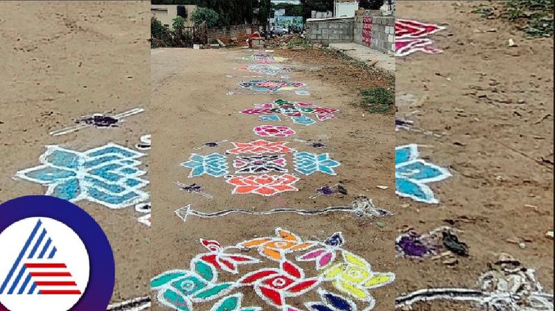 BBMP rangoli experiment to control streetside garbage bengaluru rav