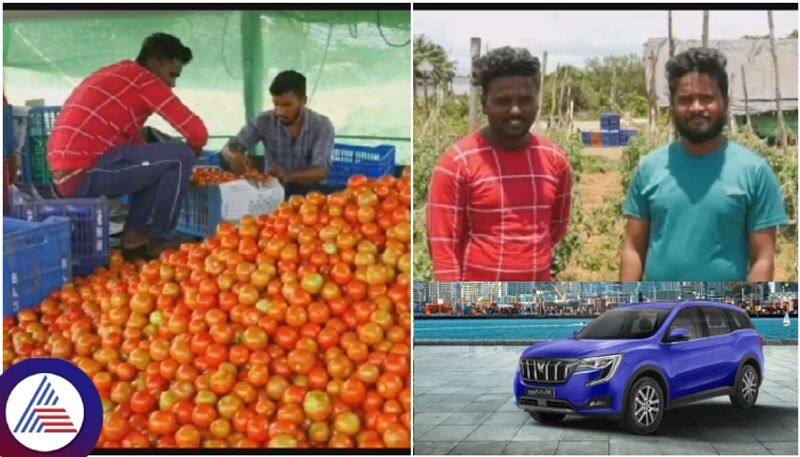 Tomato grower chamarajanagar millionaire farmer going on new Mahindra car for marriage proposal sat