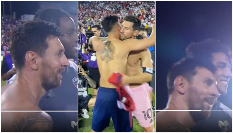 watch video fc dellas players took photo with messi after inter miami match saa