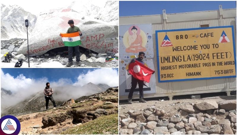 Tulu flag Flying over Mount Everest Base Camp Adventure of Udupi youth sat