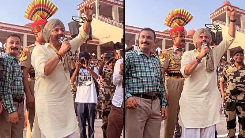 Gadar 2 Star Sunny Deol Chants Hindustan Zindabad At Attari-Wagah Border Video Gone Viral GGA