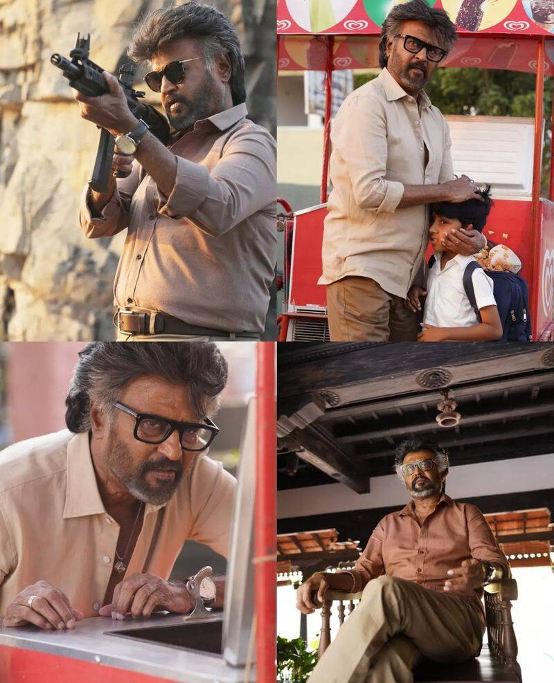 Jailer movie Rajinikanth as Muthuvel Pandian mass stills