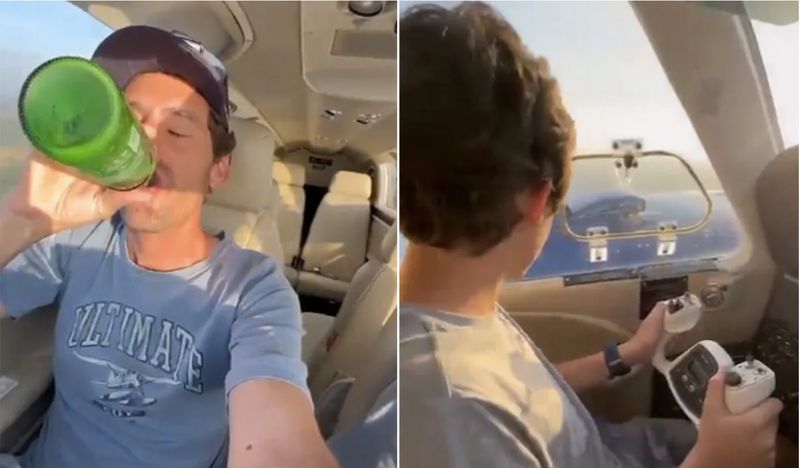 WATCH Brazilian man drinks beer as he allows 11-year-old son to fly before crash; shocking video goes viral snt