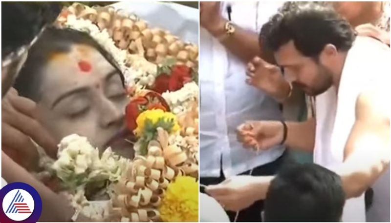 Karnataka sandalwood actor vijay raghavendra wife spandana last rites sat