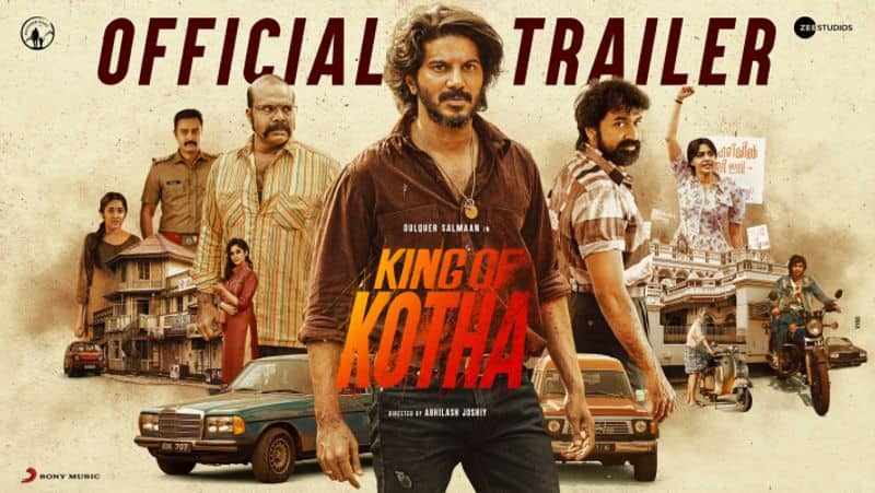 dulquer salmaan starrer King of Kotha movie trailer released by suriya