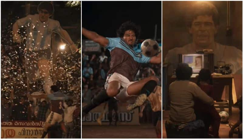 maradona and argentina reference in Dulquer Salmaan new film king of kotha saa