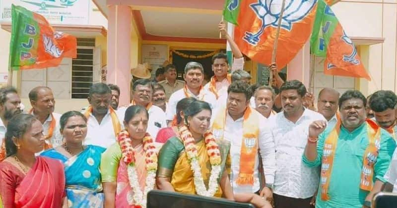 BJP wins Kesaranahalli Ketaganahalli Gram Panchayat Vice President elections gvd