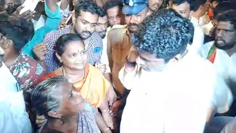 76 years old lady demanding a financial help for herself to bjp president annamalai at sivakasi