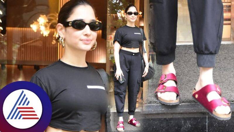 Tamannaah Bhatia black and black outfit flaunts her expensive footware vcs