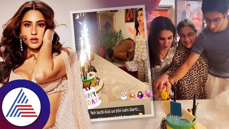 Sara Ali Khan gets scared of her cake as she celebrates birthday suc