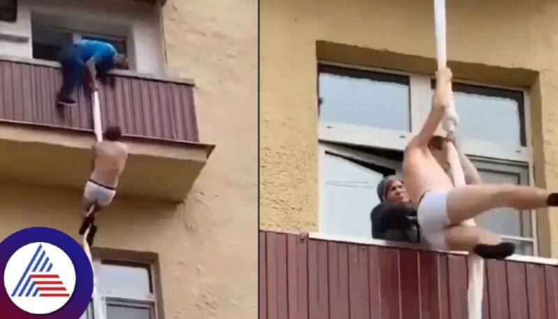 Youth Caught by girlfriends parents while descending from room through balcony watch Vin