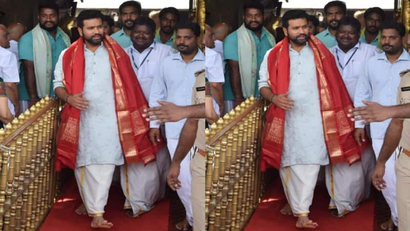 Rohit Sharma Visits Tirupati Balaji Temple With Family Ahead Of Asia Cup 2023 video goes viral kvn