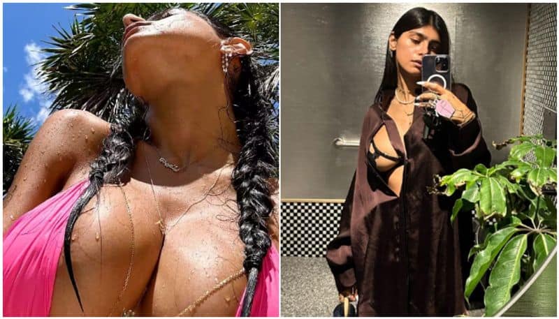 Mia Khalifa HOT Photos: Model flaunts her assets in BLACK unbuttoned shirt; SEE jaw-dropping pictures vma