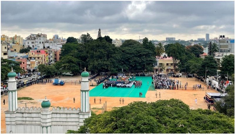 Independence Day celebration at Bengaluru controversial chamarajpet idgah maidan sat