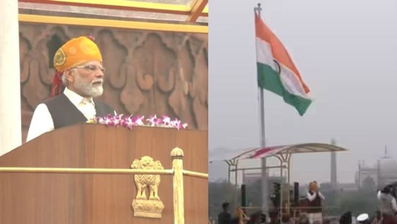 Prime Minister saluted the statues Rashtrapita Mahatma Gandhi at Rajghat and hoisted the flag at Red Fort akb