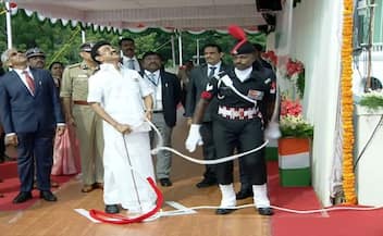 Tamil Nadu Chief Minister M K  Stalin lit the flag and addressed the Independence Day function KAK