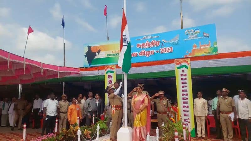 minister chandra priyanka flagged at karaikal in puducherry