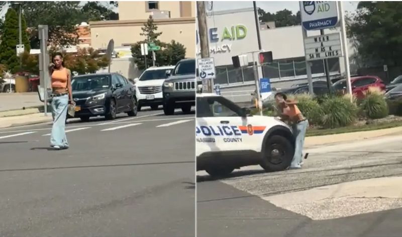 WATCH US woman pointing gun at traffic struck by police car; disturbing video goes viral snt