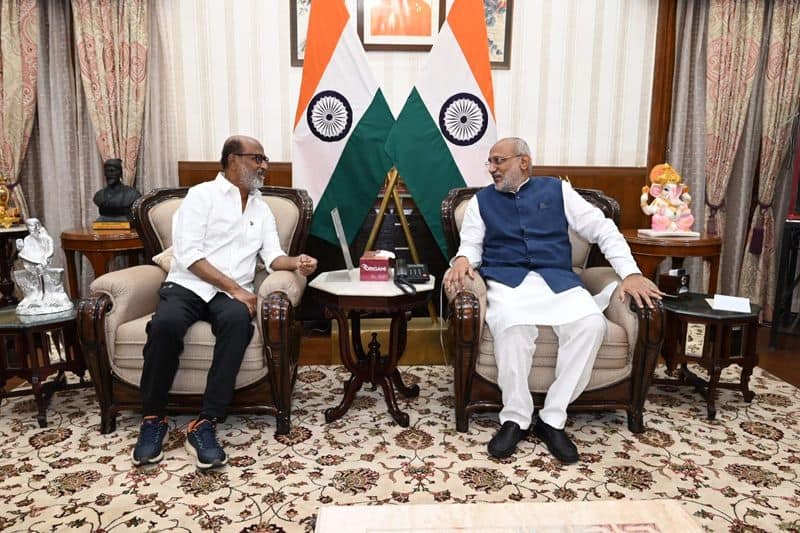 Rajinikanth meet Jharkhand governer CP Radhakrishnan in Ranchi