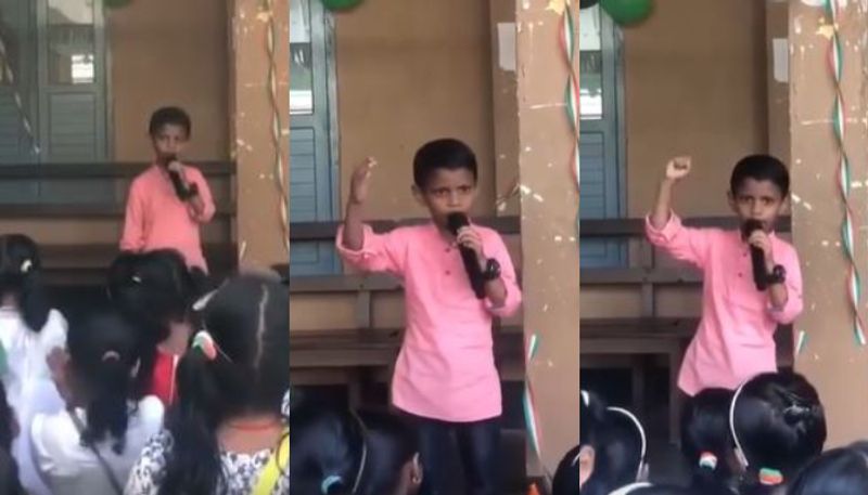 Malappuram native third-standard student Mohammed Niyas Independence Day speech video goes viral vkv