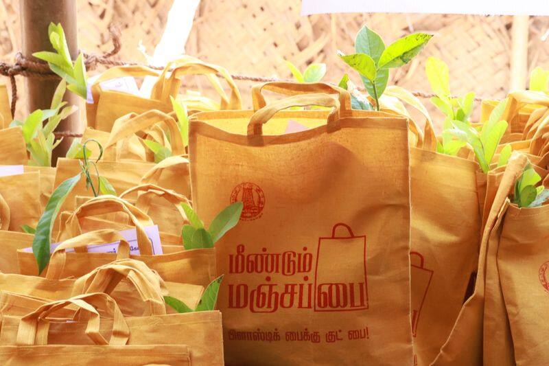 Seed balls and saplings distributed to devotees of Sorimuthu Ayyanar Temple