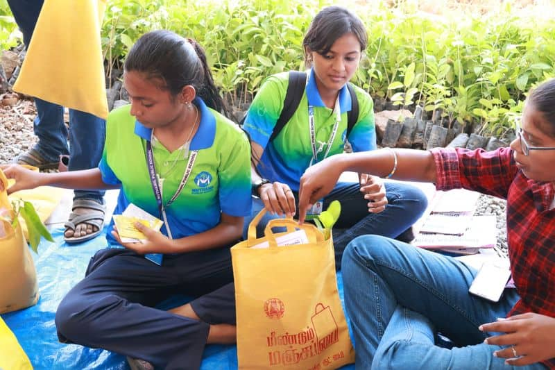 Seed balls and saplings distributed to devotees of Sorimuthu Ayyanar Temple