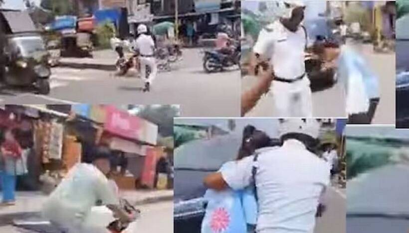  పోలీసుల చలాన్‌ను తప్పించుకునేందుకు ప్రియురాలిని కింద పడేసి పారిపోయిన బైకర్..  వీడియో వైరల్!
