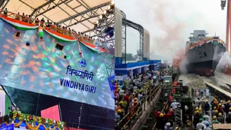 Kolkata President Draupadi Murmu dedicated the indigenously built warship Vindhyagiri to the country which Designed by engineers of the Indian Navy akb