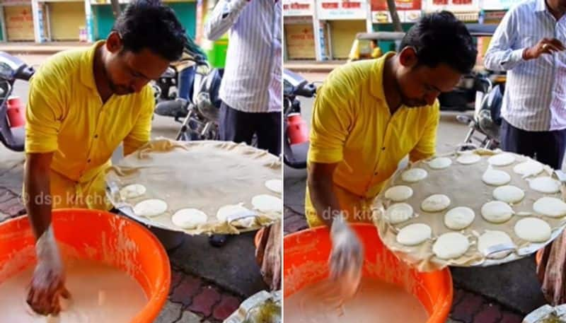 video in which man making idli in speed going viral hyp